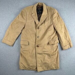 VTG 100% Pure Mongolian Cashmere Summit Tailored Harry Irwin Tan Overcoat Trench